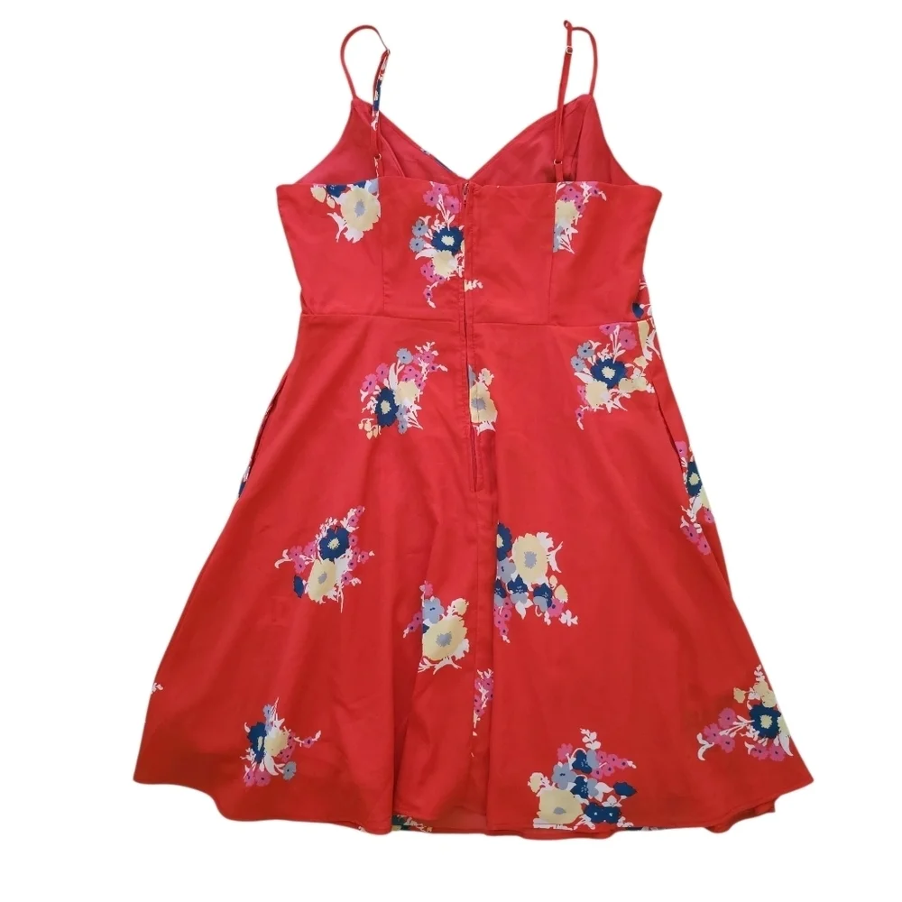 Modcloth Vibrant Red Floral Mini Dress - Picture 4 of 9
